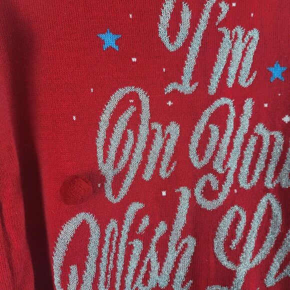 H&M Ugly Christmas Sweater S Womens Red Long Sleeve Crew Neck Pullover Holiday - Picture 3 of 10